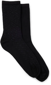 Hugo Boss Zweier-Pack mittelhohe Socken aus Stretch-Baumwolle - Style 2P RS Monogram CC W 50515062 Schwarz
