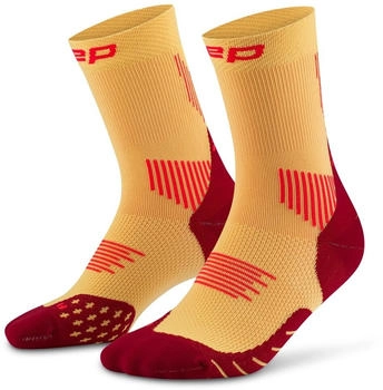 CEP Run Socks Mid Cut 5.0 Women (WP7CR) marigold/burgundy