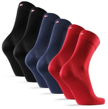 Danish Endurance Basicsocken Bamboo Business Paar ultraweich red black navy