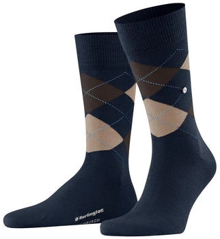 Burlington Edinburgh Argyle Wollsocken blau