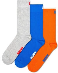 Happy Socks Tagessocke Crew Solid orange blau grau Paar