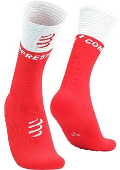 Compressport Mid Compression V2 0 Fluo rot weiß T2 Laufsocken