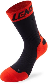 Lenz Mid Kompression Socken schwarz rot