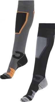 Bench Skistrümpfe 2er-Pack schwarz grau orange