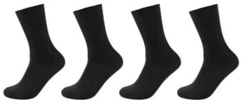 Camano Super Soft Rib Diabetiker Crew Socken 9999 schwarz