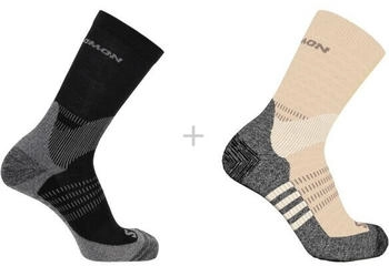 Salomon X Ultra Access Crew 2-Pack Wandersocken beige schwarz