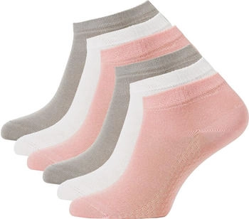 Cotton Prime Paar Sneaker Socken Bambus rosa weiss hellgrau