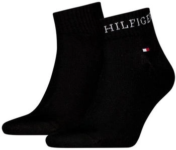 Tommy Hilfiger TH MEN QUARTER 2P HILFIGER TAB Paar Logo-Flag und Schriftzug schwarz