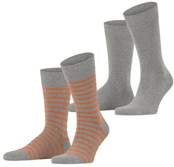 Esprit Fine Stripe gemustert Paar Socken Light Grey