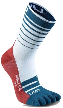 UYN Runner's Five Laufsocken W632 weiß blau poseidon rot