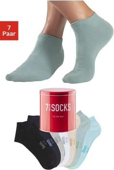 Bench Sneakersocken 7-Paar schwarz marine beige weiß grau mint türkis