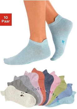 KangaROOS Sneakersocken 10er-Pack verl&auml;ngertes B&uuml;ndchen bunt
