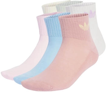 Adidas Mid Ankle Socken 6 Paar Wonder Mauve / Linen Green / Grey One (JV8602)