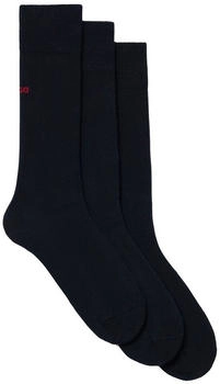 HUGO Mittelhohe Socken mit Logo-Details im Dreier-Pack - Style 3P RS UNI CC 50493253 Dunkelblau