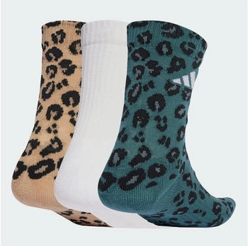 Adidas Leopardenprint-Socken 3er-Pack Multicolor / Warm Sandstone / White / Multicolor (JX5557)