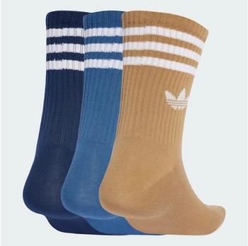 Adidas 3-Streifen Crew Socken 3 Paar Ash Blue / Night Indigo / Cardboard (JZ4941)