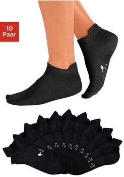 KangaROOS Sneakersocken 10er-Pack verl&auml;ngertes B&uuml;ndchen schwarz