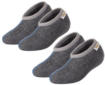 TippTexx 24 Paar Stiefelsocken grau mit Wolle