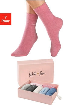 Lascana Basicsocken 7er-Pack 1x jeans-meliert 1x hellblau-meliert 1x anthrazit-meliert 1x grau-meliert 1x altrosa-meliert 1x rosa-meliert 1x ecru