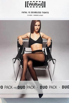 Wolford Fatal DEN Strumpfhose transparent matt Duo-Set 2er Multipack schwarz