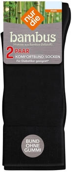 Nur Der 2er-Pack Bambus Komfortbund-Socken (487567) schwarz
