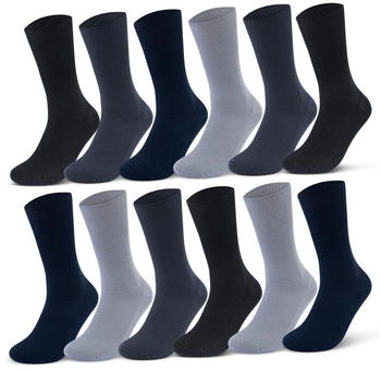 sockenkauf24 Socken 100% Baumwolle WP schwarz blau grau