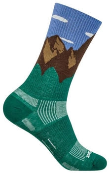 Wrightsock Alltag-Wandersocke Crew Stride blau braun grün