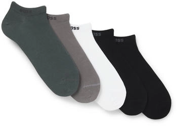 Hugo Boss Fünfer-Pack Sneakers-Socken Baumwoll-Mix Branding 50493197 weiß grau schwarz