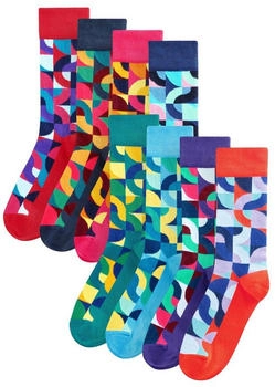 Next Fashion Kurzsocken gemustert 8er-Pack bright red green geo