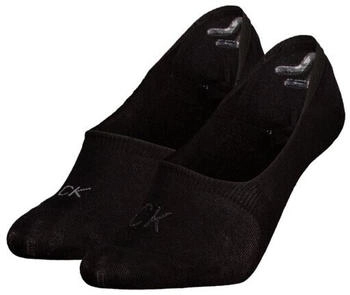 Calvin Klein Füßlinge CK WOMEN FOOTIE MID CUT 2P SHINY LOGO schwarz