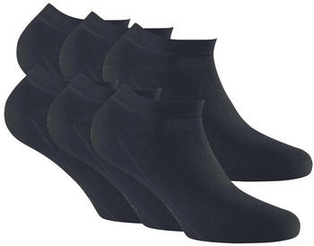 Rohner Basic Uni Sneaker Socken 6er Pack bambus schwarz
