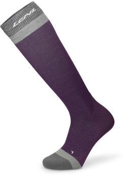 Lenz Think About Merino Compression Merinosocken aubergine