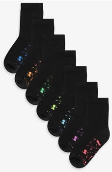 Next Fashion Kurzsocken 7er-Set gepolstert Baumwolle black splat