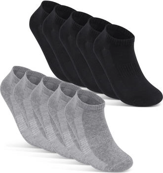 sockenkauf24 Sneaker Socken Paar baumwolle schwarz grau