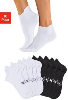 KangaROOS Sneakersocken 10-Paar erh&ouml;htes B&uuml;ndchen wei&szlig; schwarz