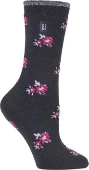 Heat Holders Damen Ultra Lite Thermo-Socken anthrazit Blumenmuster