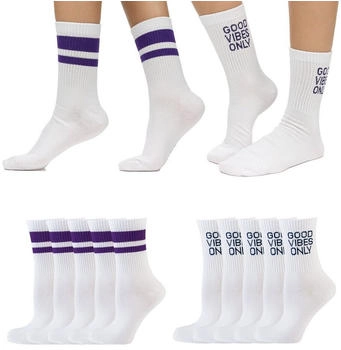 Nur Die Statement Socken Stickerei mix lila