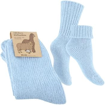 celodoro Mouline Wollsocken Umschlag hellblau