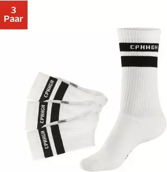 COPENHAGEN CS Tennissock klassicstripe terry3 3x weiß