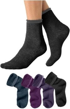 Lavana by Otto Kuschelsocken 4-Paar petrol beere lila schwarz