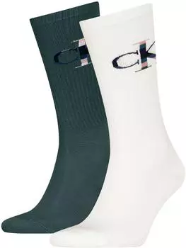 Calvin Klein Socken CKJ MEN SOCK 2P MONOGRAM weiß teal