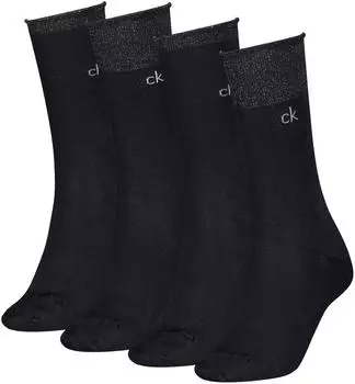 Calvin Klein CK WOMEN SOCK 4P HOLIDAY PACK LUREX Socken glitzerfäden schwarz