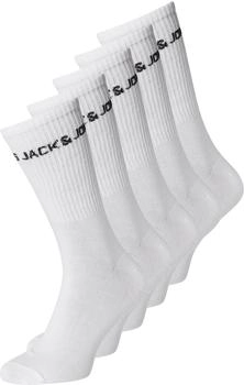 Jack & Jones Tennissocken 5er Pack JACBASIC LOGO TENNISSOCK baumwollmischung Logo weiß