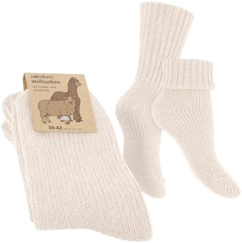 celodoro Mouline Wollsocken Umschlag creme