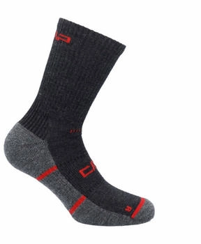 CMP Trekking Sock Merinos Wandersocken schwarz carbon