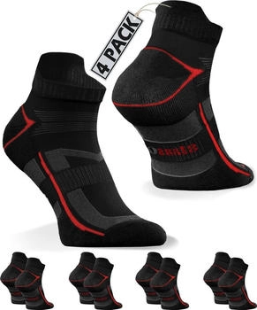 Sesto Senso Sportsocken Quarter schwarz rot 4er-Pack