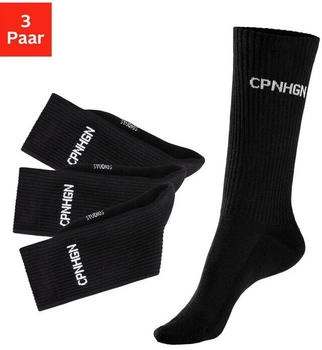 COPENHAGEN Tennissocken Packung 3-Paar Halbfußfrottee schwarz