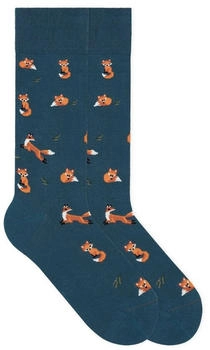 Von Jungfeld Bio-Socken 'Fox' petrolblau