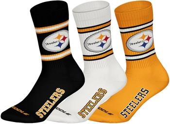 NFL Pittsburgh Steelers 3er-Pack Crew Socken schwarz weiß gelb