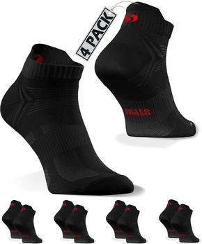 Sesto Senso Sportsocken Quarter Unisex schwarz rot 4er-Pack